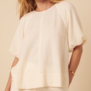 Bellambra Italy 100% Linen White Top Blouse